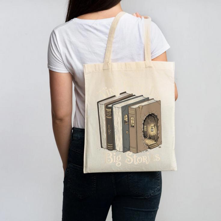Tiny Portals Big Stories Book Nook Fantasy Gateway Canvas Tote Bag