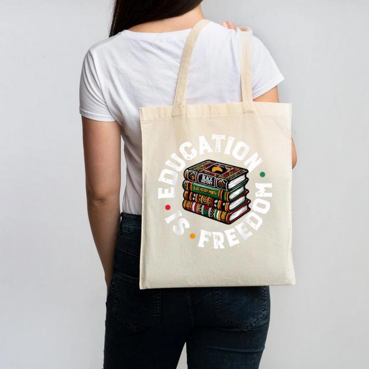 History Education Is Freedom Books Teach Black History Canvas Tote Bag