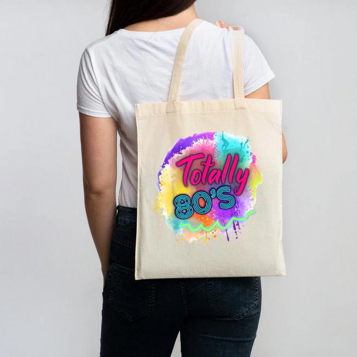 Totally 80's Tie Dye Retro Vibes 1980s Style Nostalgia Canvas Tote Bag