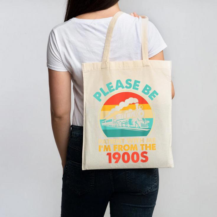 Train Please Be Patient I'm From The 1900s Men Canvas Tote Bag