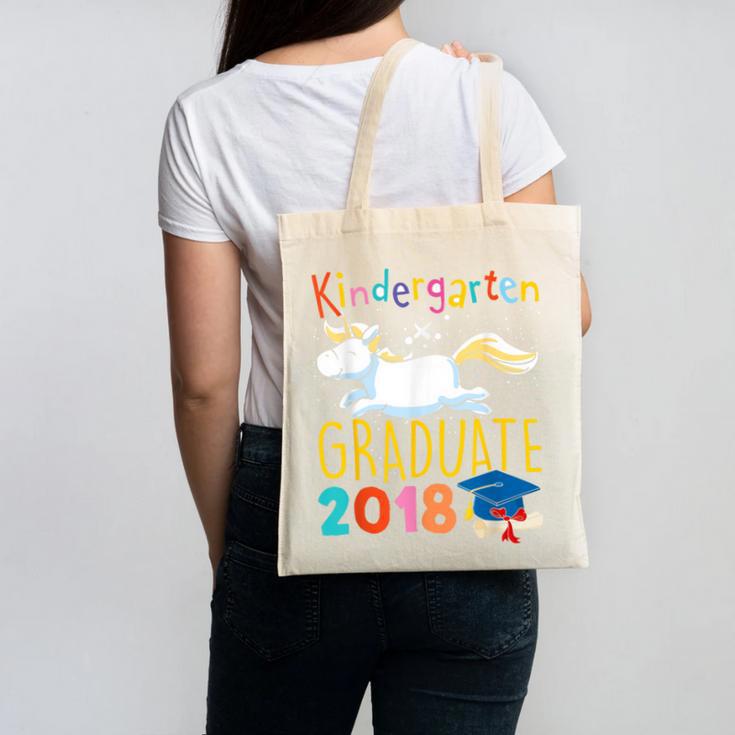 Unicorn Kindergarten Graduation Shirt Girls Canvas Tote Bag