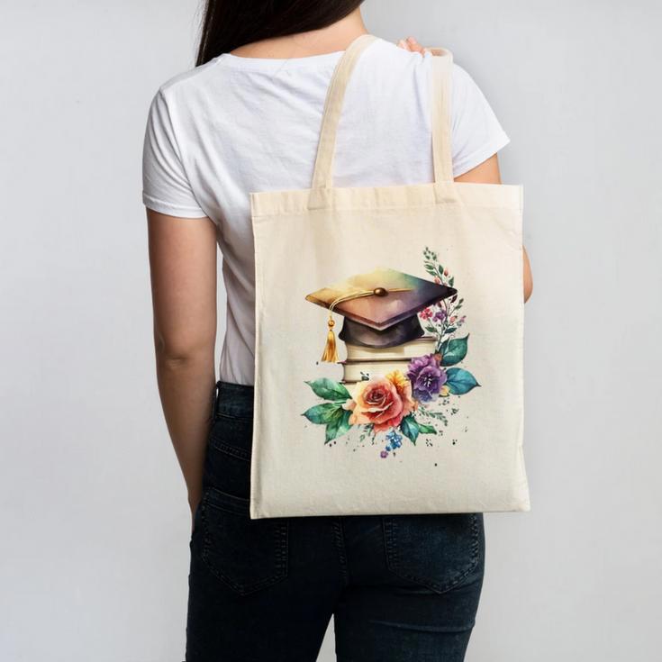 Vintage Hat High School College Graduate Graduation Canvas Tote Bag