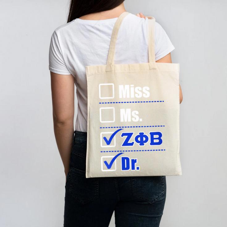 Zeta Phi Beta Doctor Graduation Zeta Phi Beta HBCU Doctor Canvas Tote Bag
