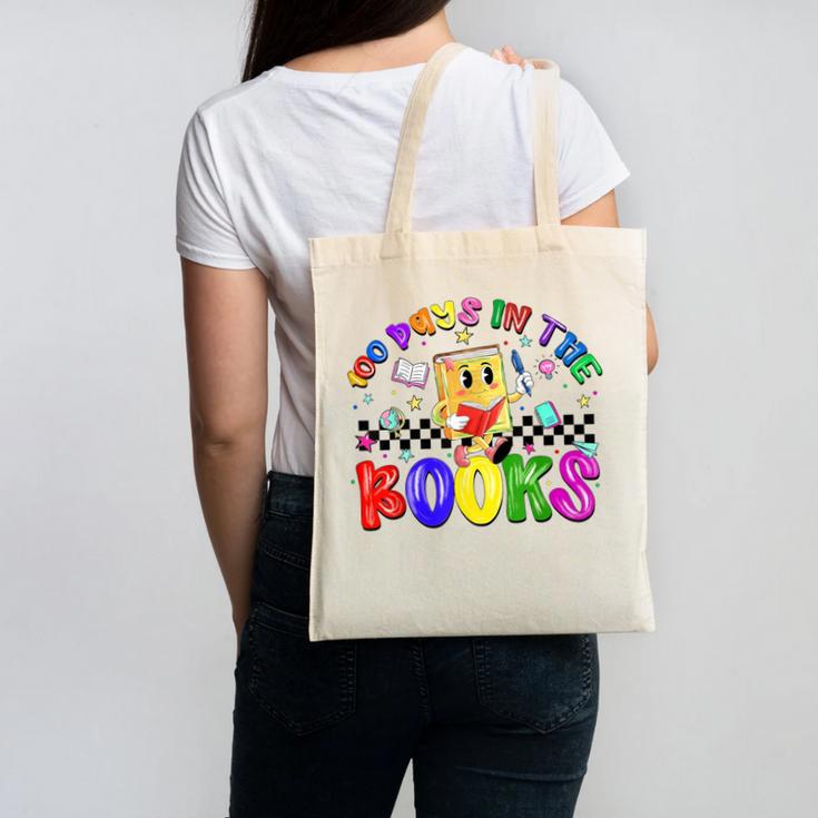 100 Days In The Book Fun 100 Days Of School Boy Girl Teacher Canvas Tote Bag