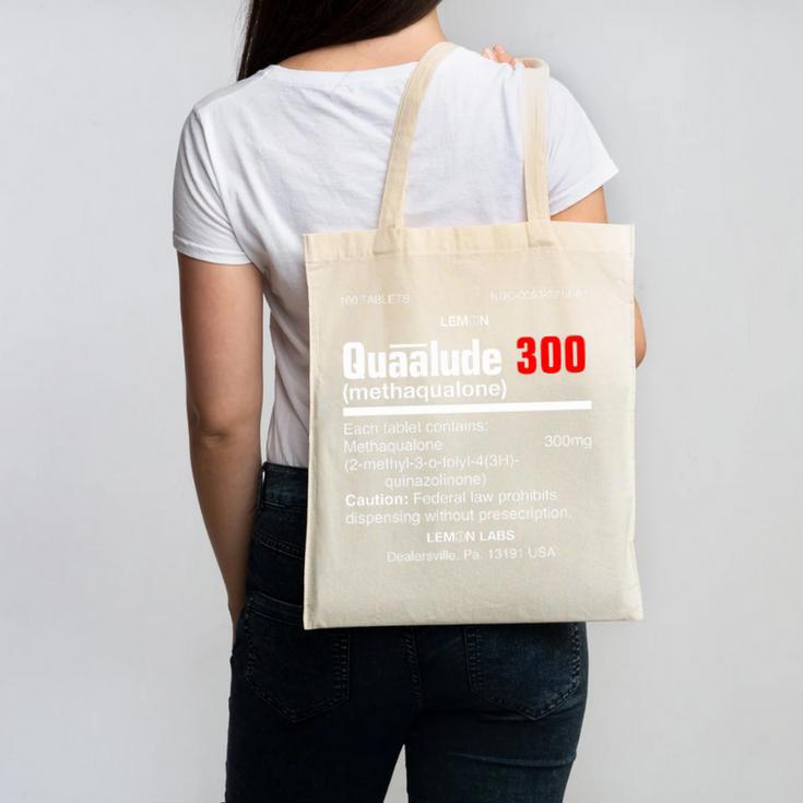 1970's Lemon Labs Quaalude 300 Label Reproduction Nostalgia Premium Tri-Blend Canvas Tote Bag