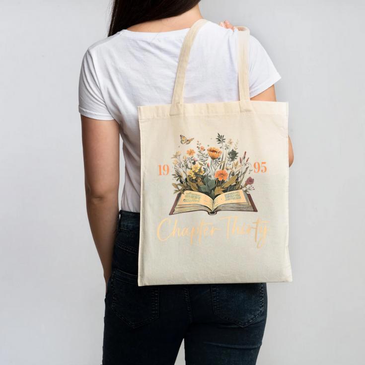 1995 Chapter Thirty 30th Birthday Wildflower Book 30 Yrs Old Canvas Tote Bag 1995 Chapter Thirty 30th Birthday Wildflower Book 30 Yrs Old Canvas Tote Bag