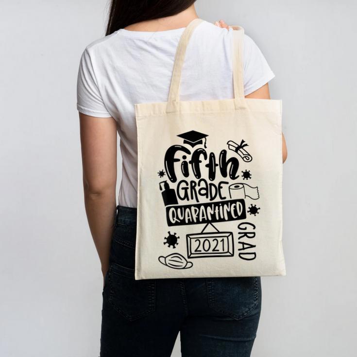 5th Grade Graduate 2021 Graduate Quarantine Fifth Graduation Canvas Tote Bag