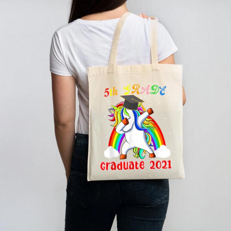 5th Grade Graduate Class 2021 Dabbing Unicorn Graduation Canvas Tote Bag