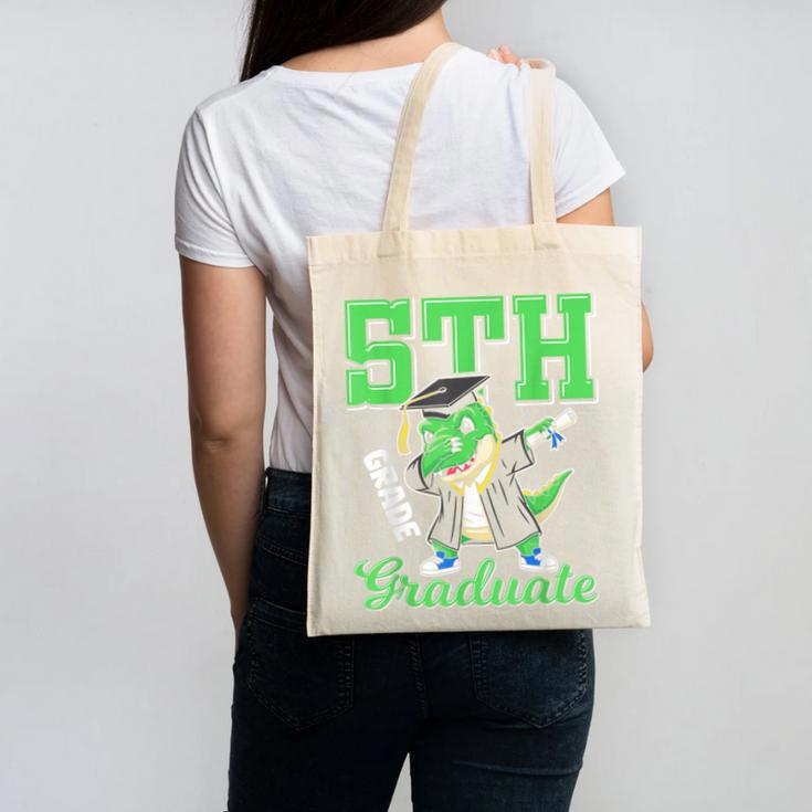 5th Grade Graduate Dinosaur Dab Graduation School Canvas Tote Bag