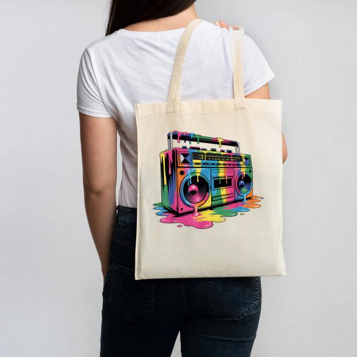 80s 90s Hip Hop Nostalgia Retro Boombox Music Lovers Canvas Tote Bag