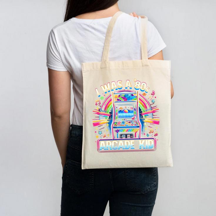 80s Arcade Kid Vintage Gamer Nostalgia Canvas Tote Bag