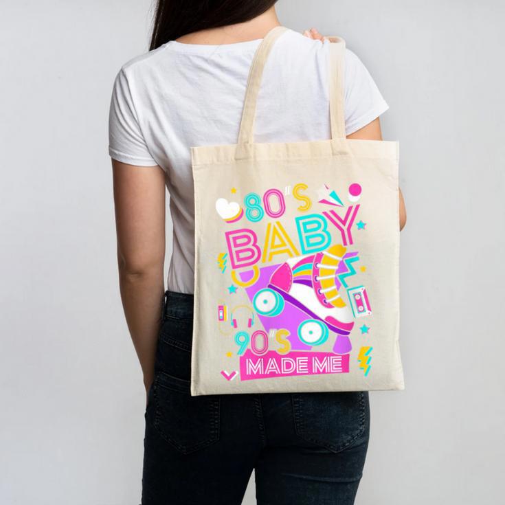 80's Baby 90's Made Me 1980s 1990s Nostalgia Retro Party Canvas Tote Bag 80's Baby 90's Made Me 1980s 1990s Nostalgia Retro Party Canvas Tote Bag
