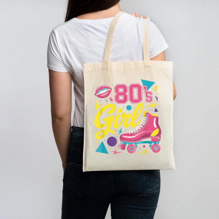 80's Girl Roller Skates Skating Eighties 1980s Nostalgia Canvas Tote Bag