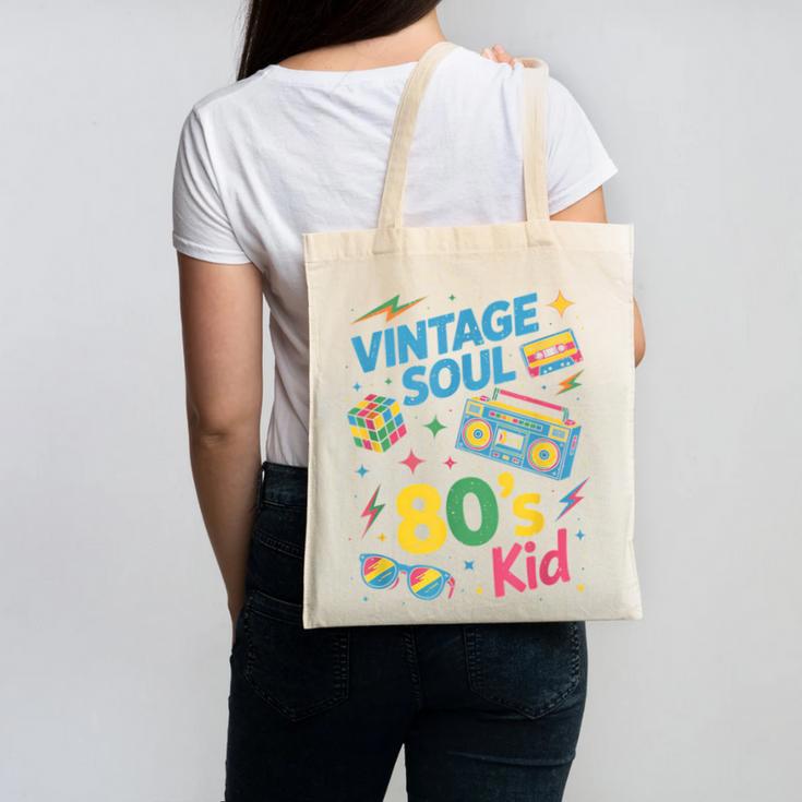 80’s Kid Nostalgia Retro Music Lover Retro 1980s Throwback Canvas Tote Bag