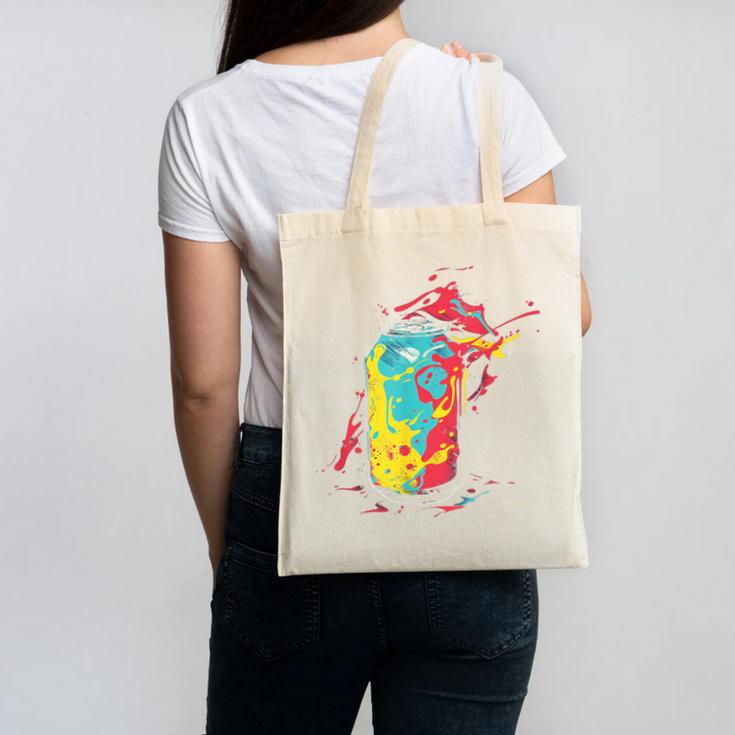 80s Nostalgia Soda Can Canvas Tote Bag