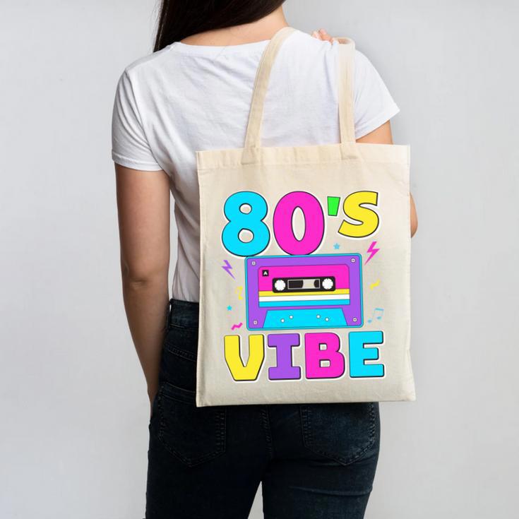 80's Vibe Retro Style Cassette Tape Nostalgia 1980s Party Canvas Tote Bag
