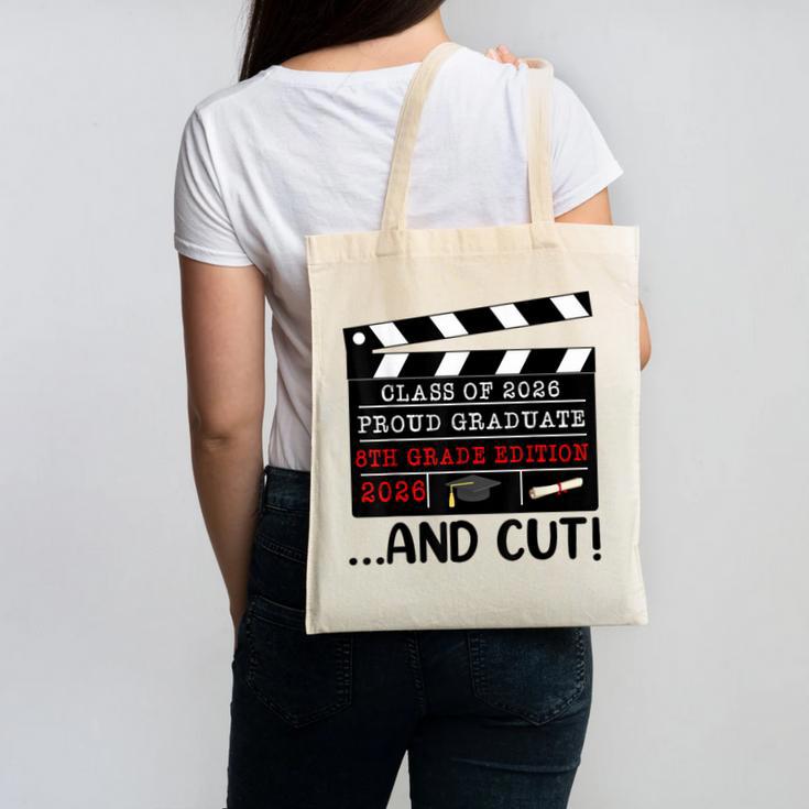 8th Grade Graduation 2026 Graduate Clapperboard Canvas Tote Bag