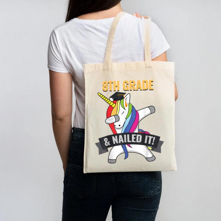8TH GRADE NAILED IT UNICORN DABBING GRADUATION T-SHIRT Canvas Tote Bag