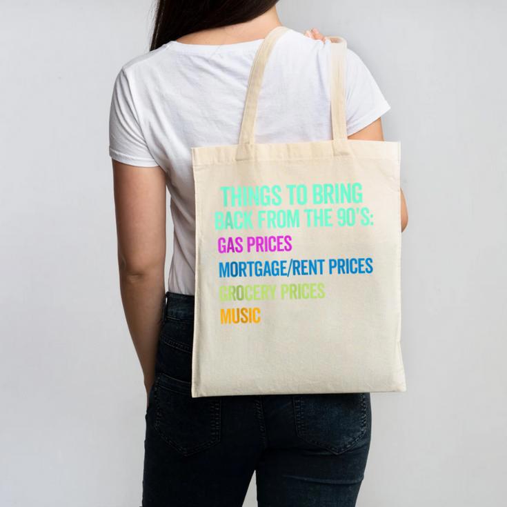 90's Lover Nineties 1990's Born Nostalgia Politics Canvas Tote Bag