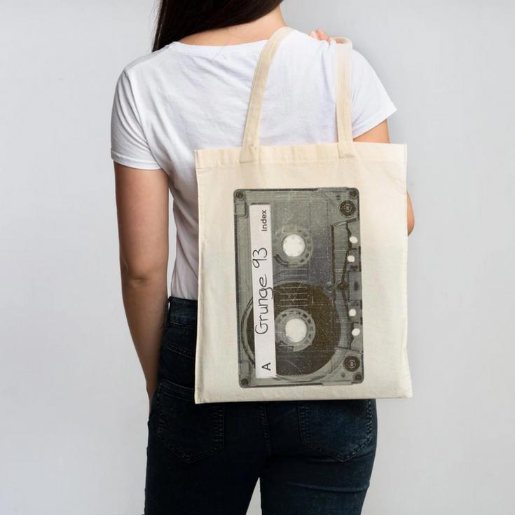 90s MUSIC NOSTALGIA GRAPHIC Canvas Tote Bag 90s MUSIC NOSTALGIA GRAPHIC Canvas Tote Bag