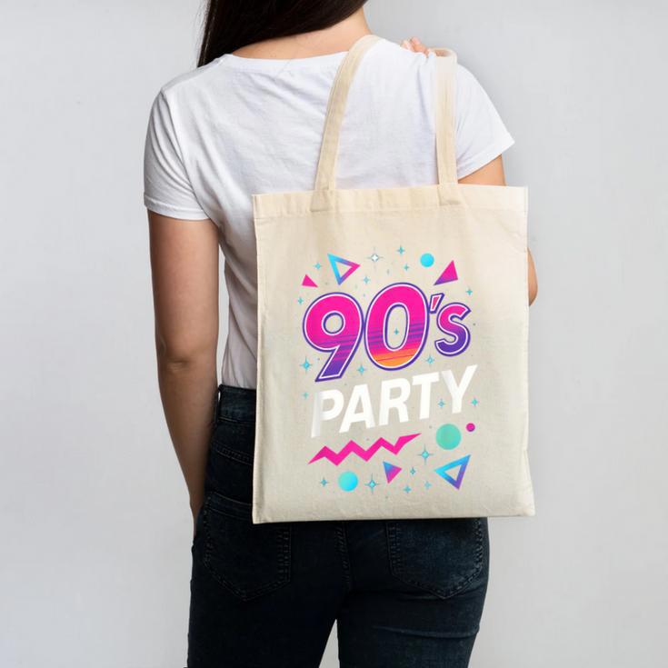 90's Party 90s Nostalgia Retro Rave Dance Music Canvas Tote Bag