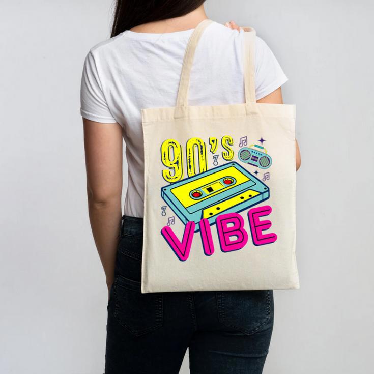 90's Vibe Retro Style Cassette Tape Nostalgia 1990s Party Premium Tri-Blend Canvas Tote Bag