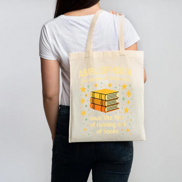 Abibliophobia Book Lover Reading Humor Graphic Canvas Tote Bag