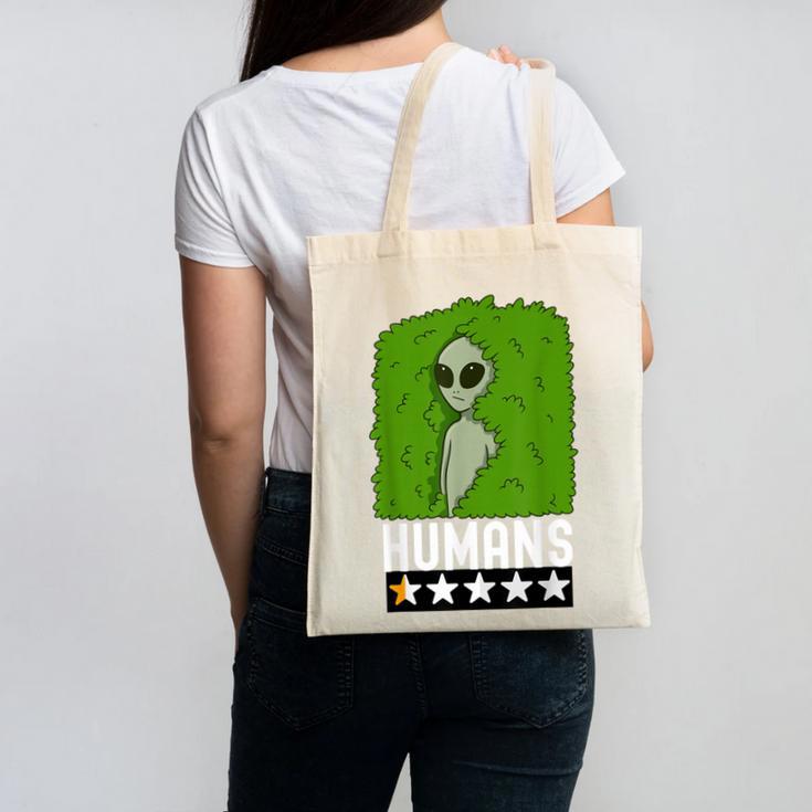 Alien Avoids Humans Sarcastic Introvert Humor Canvas Tote Bag