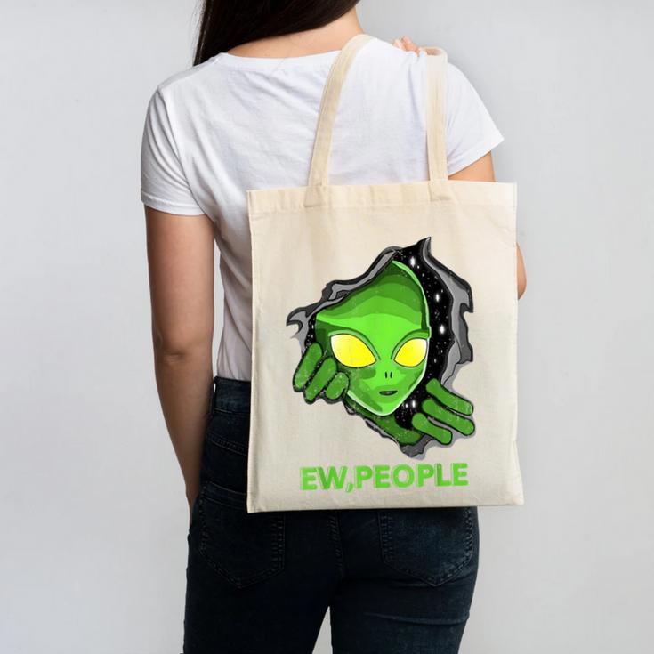 Alien Face Ew People UFO Introvert Meme Men Women Kids Canvas Tote Bag Alien Face Ew People UFO Introvert Meme Men Women Kids Canvas Tote Bag