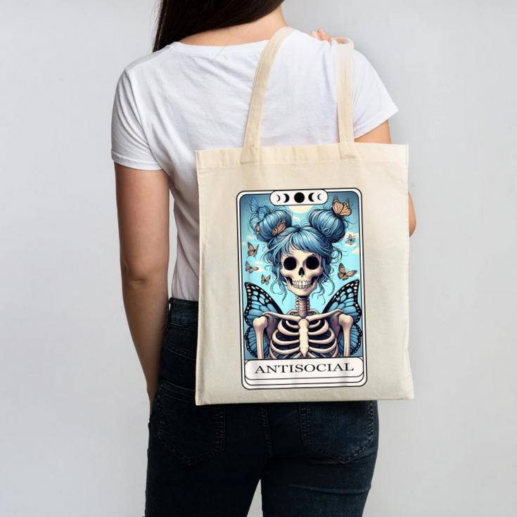 Antisocial Butterfly Tarot Card Introvert Women Stay Home Canvas Tote Bag