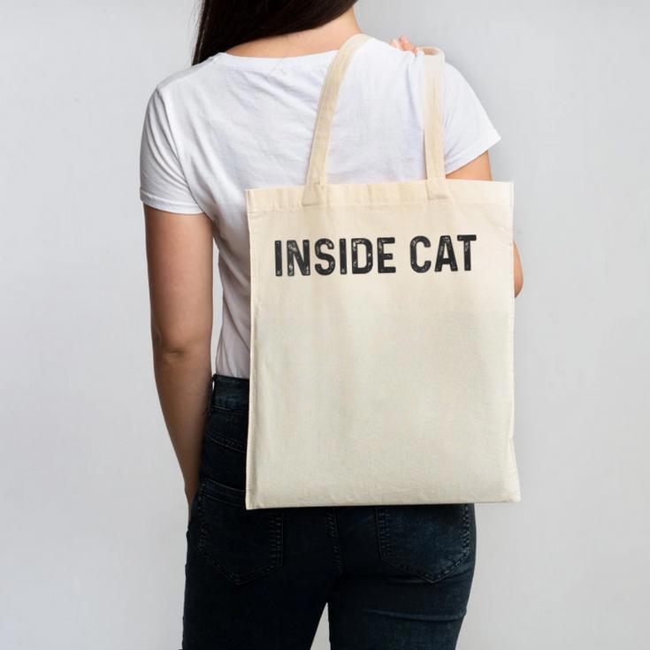 Antisocial Introvert Women Men Kids Inside Cat Canvas Tote Bag Antisocial Introvert Women Men Kids Inside Cat Canvas Tote Bag