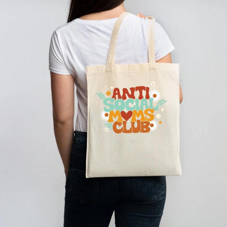 Antisocial Moms Club Introvert Mom Mothers Introverted Retro Canvas Tote Bag