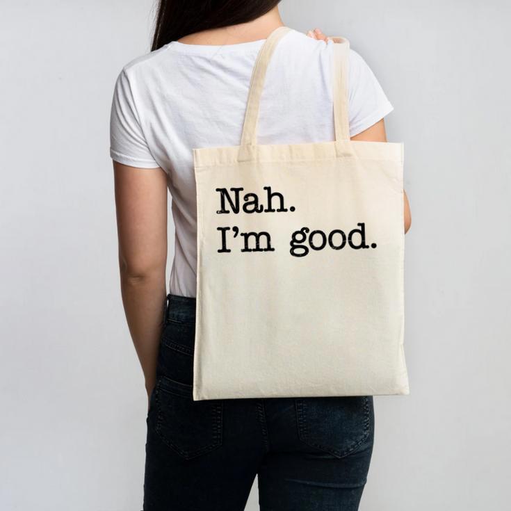 Antisocial Nah I'm Good Introvert Sarcastic Saying Canvas Tote Bag