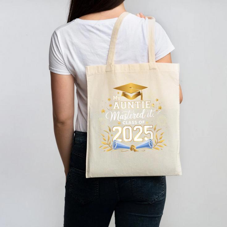 My Auntie Mastered It Class Of 2025 Masters Graduation Canvas Tote Bag
