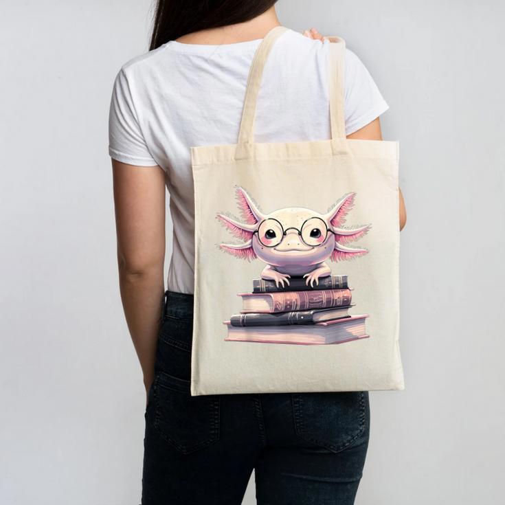 Axolotl Books Readsalotl Reading Bookworm Kawaii Axolotl Canvas Tote Bag Axolotl Books Readsalotl Reading Bookworm Kawaii Axolotl Canvas Tote Bag