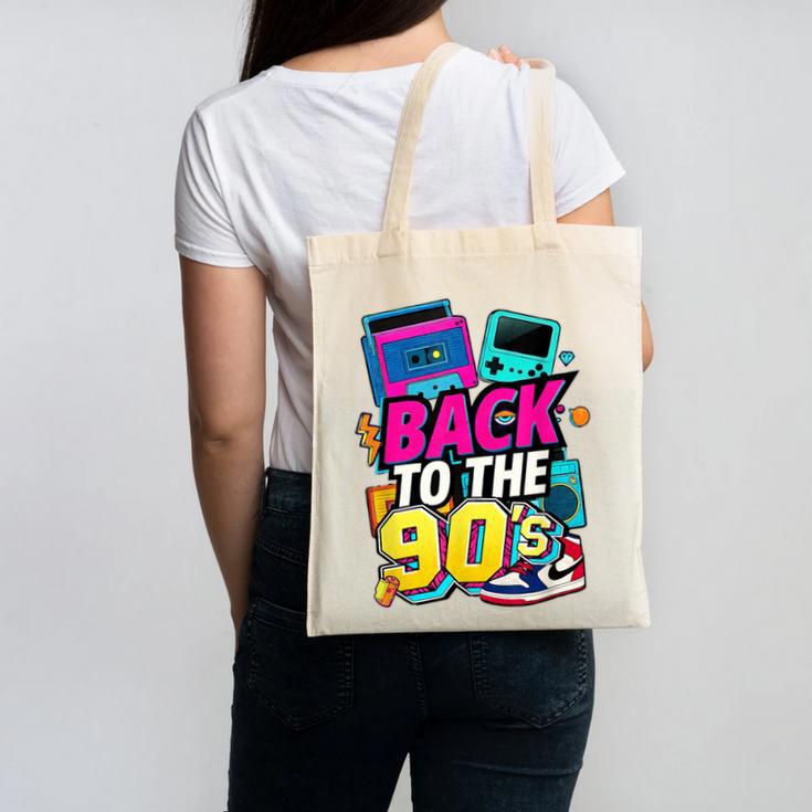 Back To The 90s Nostalgia Cassette Game Console Boombox Canvas Tote Bag