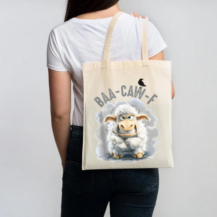 Back Off – Sheep Baa Crow Caw Pun For Introverts Canvas Tote Bag