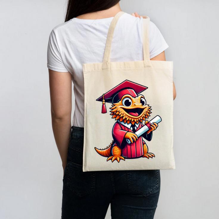 Bearded Dragon Graduation Kindergarten Elementary Girl Boy Canvas Tote Bag