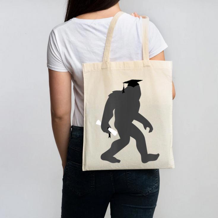 Bigfoot Graduate Shirt Cute Sasquatch Graduation Canvas Tote Bag