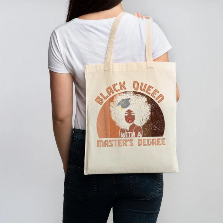 Black Queen With a Masters Degree Melanin Girls Graduation Canvas Tote Bag