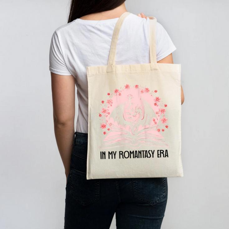 Book Dragon In My Fantasy Era Romantasy Bookish Books Lovers Canvas Tote Bag