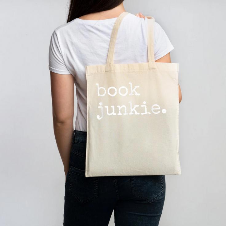 Book Junkie Reading Shirts Canvas Tote Bag