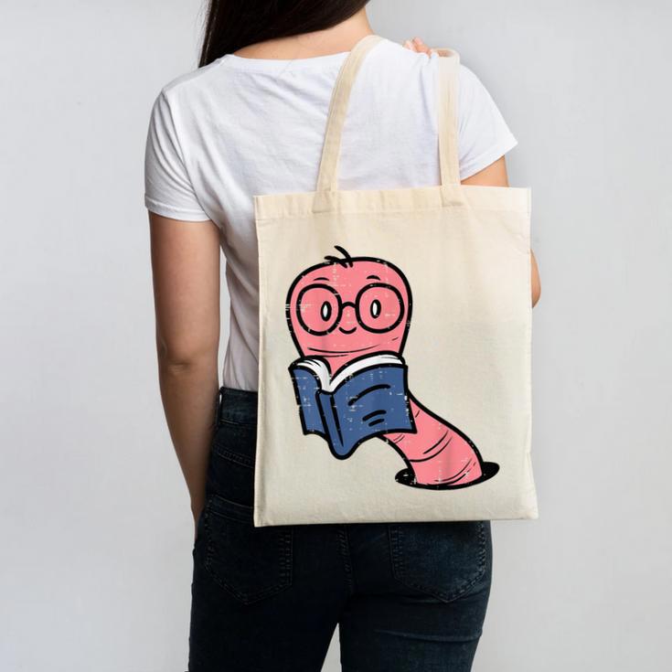 Book Worm Pun Read Reading Librarian America Men Women Kids Canvas Tote Bag