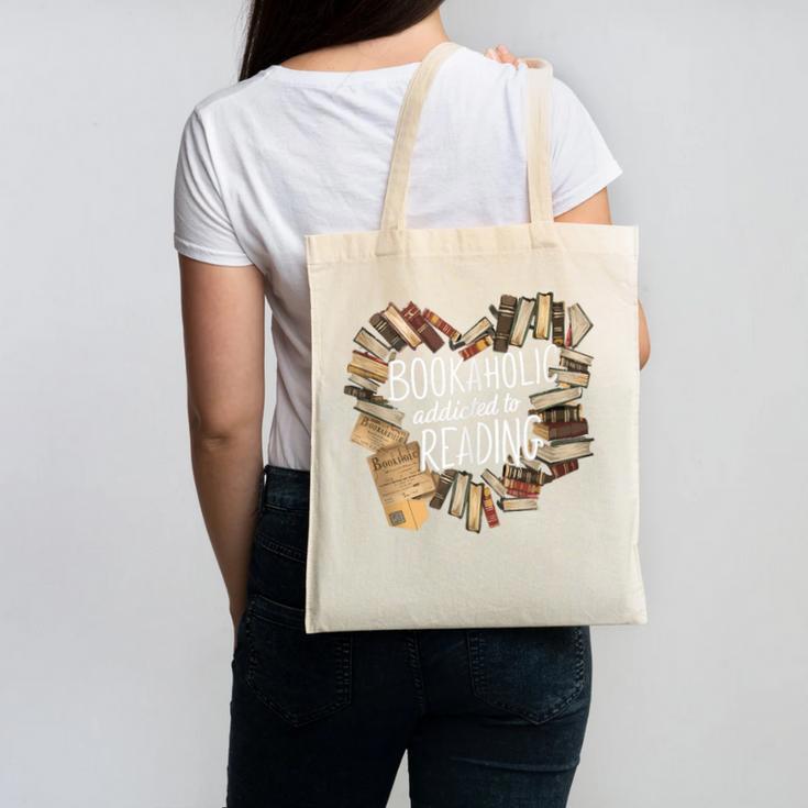 Bookaholic Addicted To Reading Book Lovers Literacy Canvas Tote Bag Bookaholic Addicted To Reading Book Lovers Literacy Canvas Tote Bag
