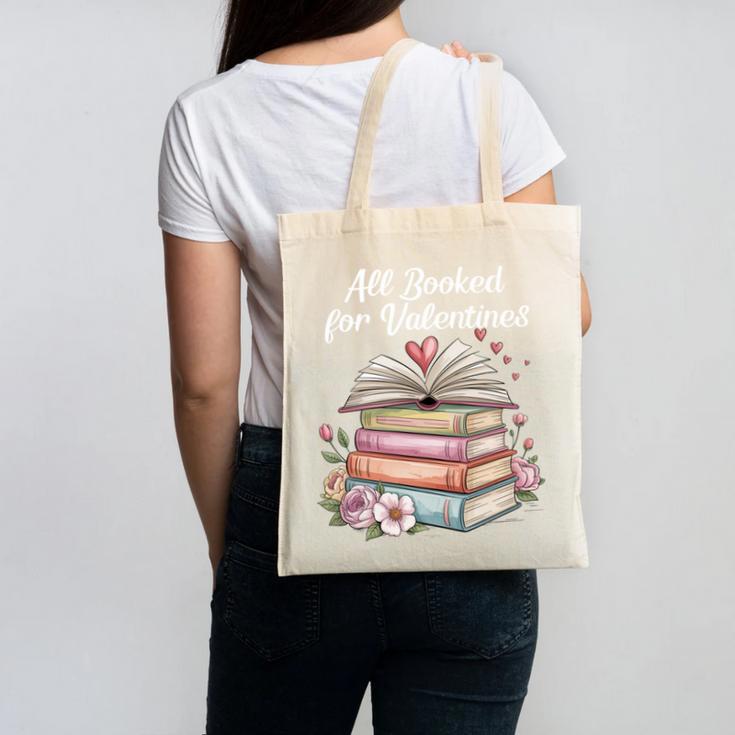 All Booked For Valentines Book Lover Romance Canvas Tote Bag