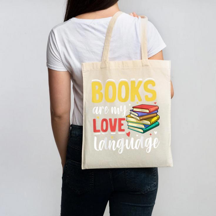 Books Are My Love Language Stack Canvas Tote Bag