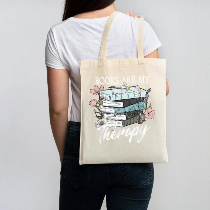 Books Are My Therapy Summer Reading Book Lovers Canvas Tote Bag Books Are My Therapy Summer Reading Book Lovers Canvas Tote Bag