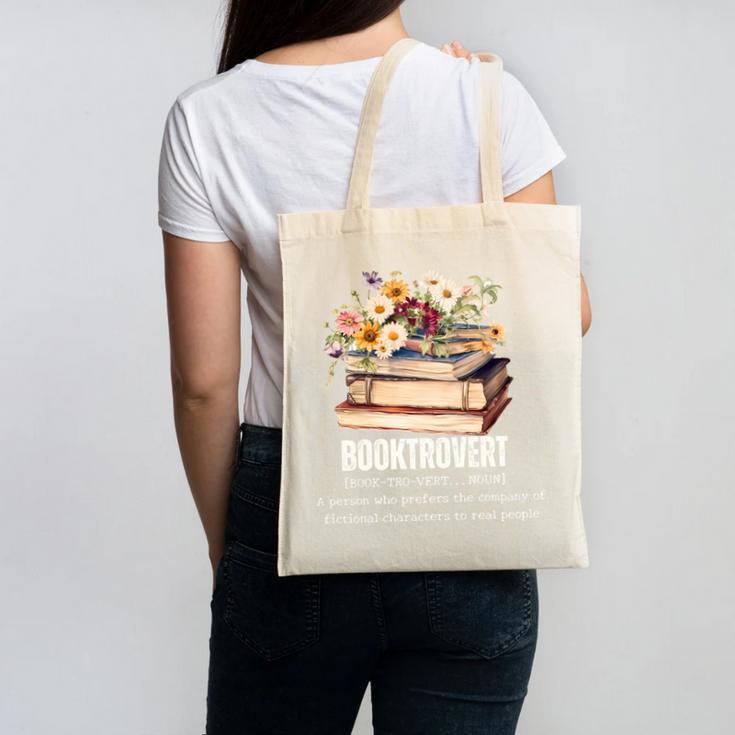 Booktrovert Vintage Wildflowers Books For Book Lovers Canvas Tote Bag