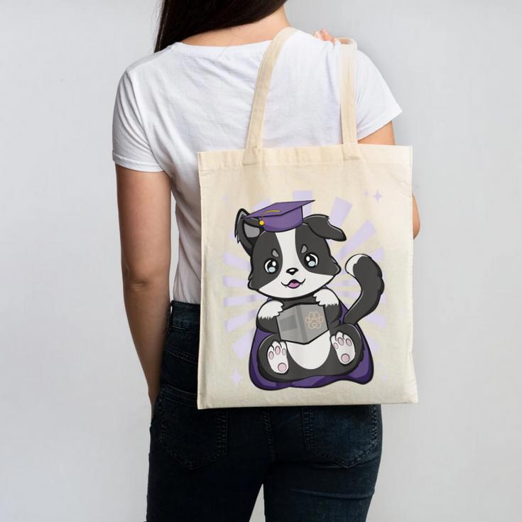Border Collie Dog Lover Cute Anime School Graduation Men Women Kids Canvas Tote Bag