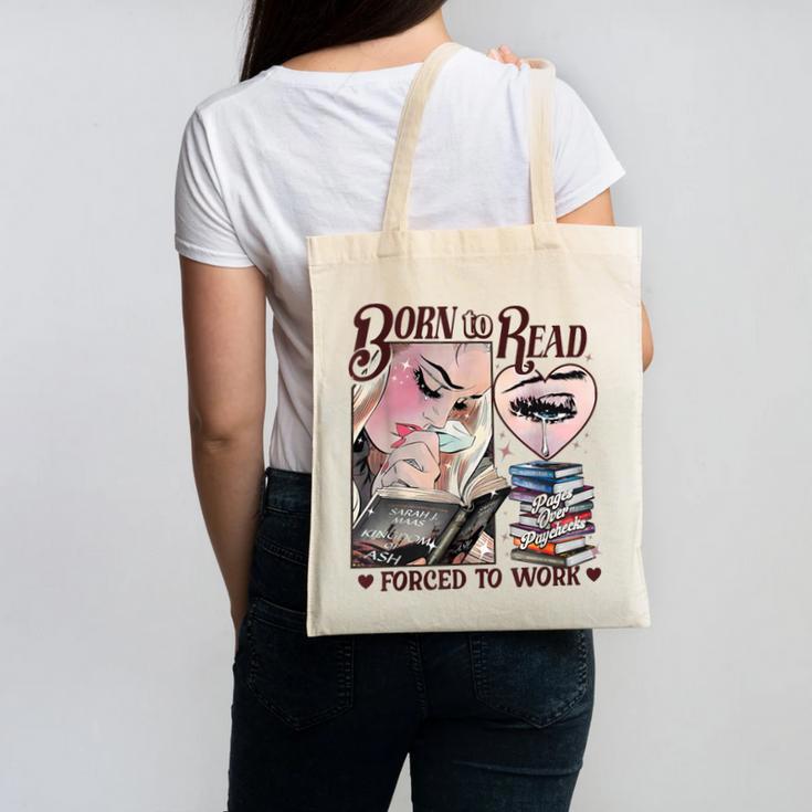 Born To Read Forced To Work Booklover -Adults Book Lovers Casual Grey Small Canvas Tote Bag